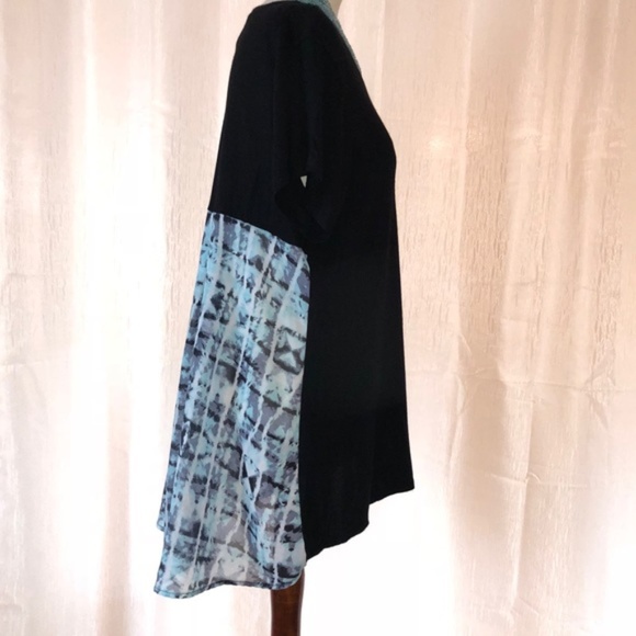 Bobeau Mixed Media High Low Tunic, 1X - Picture 2 of 6